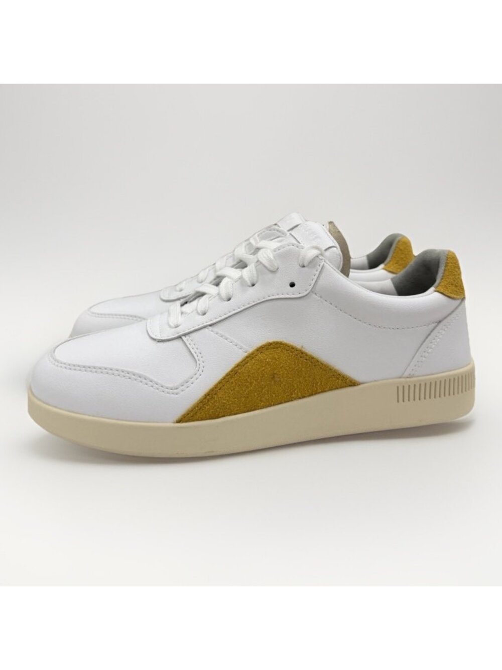 Everlane ReLeather® Court Sneaker size 6 Women's Lace-up Shoes White/Mustard - Picture 5 of 9